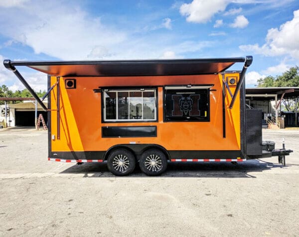 2024 Southern Dimensions 8.5X18 Orange and Black Full Food Trailer (SDG-225)